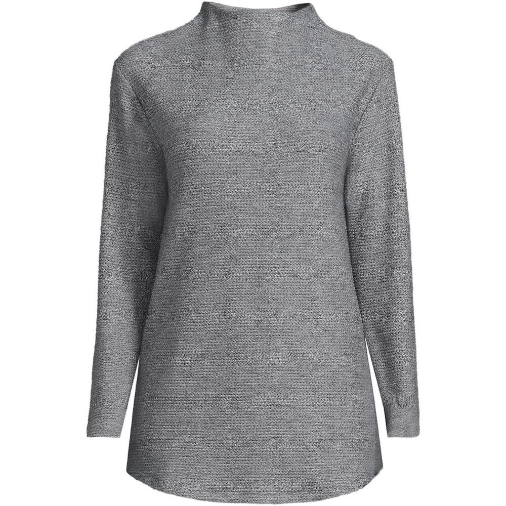 [NWT] Lands' End Women's Cable Ottoman Relaxed Long Sleeve Funnel Neck Tunic